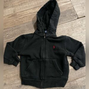 Toddler black zip up hoodie polo Ralph Lauren